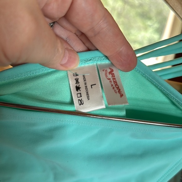 Arizona Push Up Turquoise Hipster Bikini Swim Suit Size Large - Picture 8 of 8